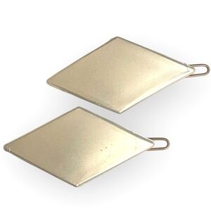 1960’s Vintage Silver Angular Barrettes, Made in France
